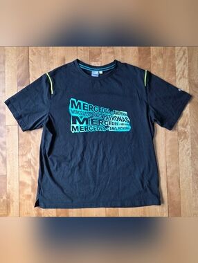 Mercedes AMG Petronas F1 Puma Street Vintage T-Shirt Mens XL Black